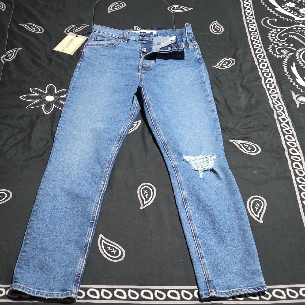 GRLFRND Blue Skinny Jeans Distressed Style